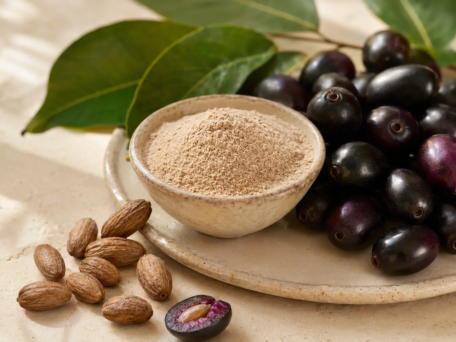 Jamun fruit, seeds and jamun seed powder