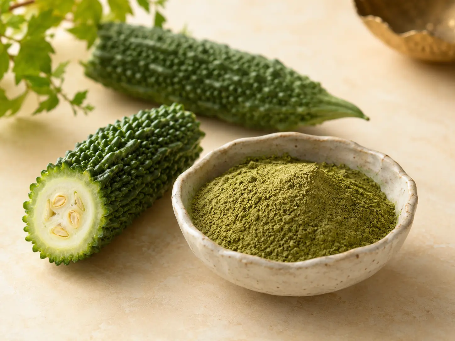 Fresh karela and karela powder