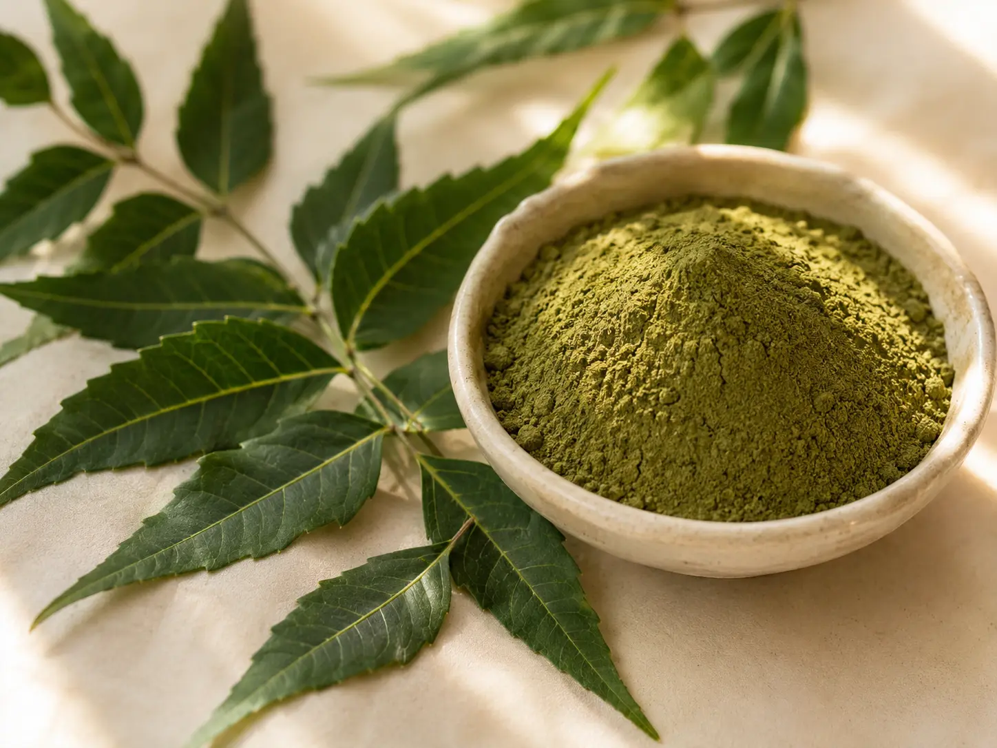 Neem leaves and neem powder