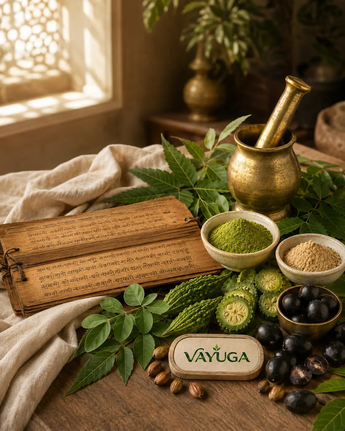VAYUGA आयुर्वेदिक जड़ी-बूटियां और प्राकृतिक wellness सामग्री